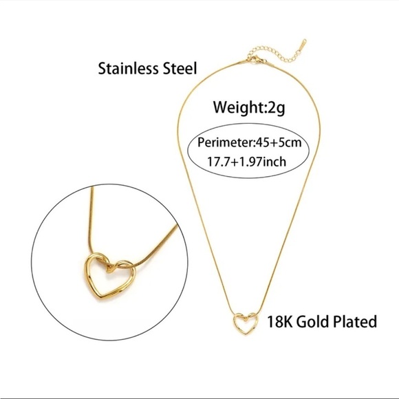 Dainty Hear Shaped Necklace in Gold and Silver - Picture 5 of 6